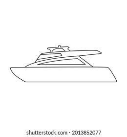 Yacht sail vector outline icon. Vector illustration sailboat on white background. Isolated outline illustration icon of yacht sail .