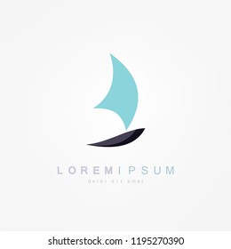 Yacht sailboat or sailing ship, marine cruise travel vector icon