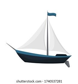 Yacht sailboat or sailing ship, sail boat marine