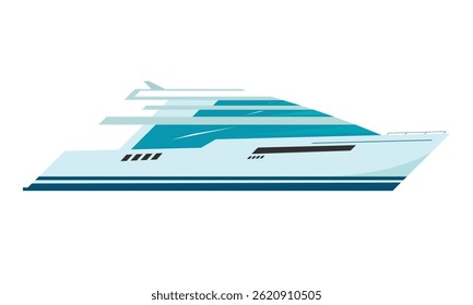 Yacht sailing boat small ship sea vessels vector illustration