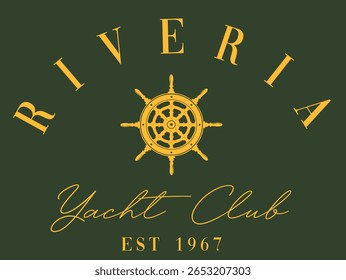 Yacht Sailing Club Nautical Varsity College colleigiate teams sail health USA Trending Anchor Whreaf Graphic Tee t-shirt logo slogan graphic artwork typography tote badge emblem crest 