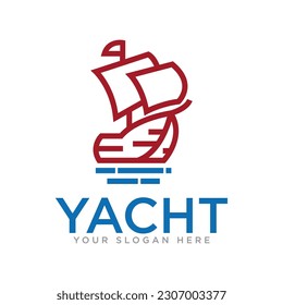Yacht Sailing Logo Design Illustration 