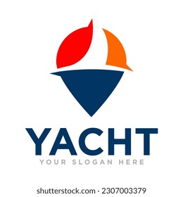 Yacht Sailing Logo Design Illustration 