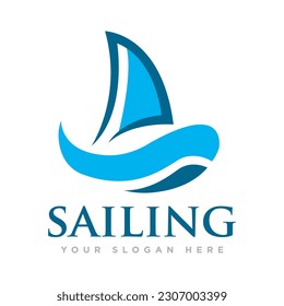 Yacht Sailing Logo Design Illustration 