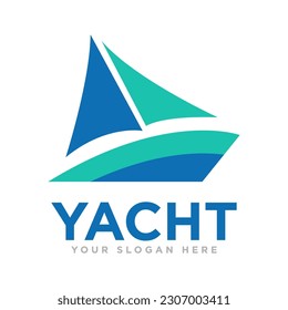 Yacht Sailing Logo Design Illustration 