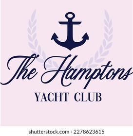 Yacht Sailor Club  sea Nautical Varsity College colleigiate teams sail health USA Trending Anchor fashion Graphic Tee t-shirt logo slogan graphic artwork typography  badge emblem crest Hamptons Monaco