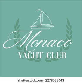 Yacht Sailor Club  sea Nautical Varsity College colleigiate teams sail health USA Trending Anchor fashion Graphic Tee t-shirt logo slogan graphic artwork typography  badge emblem crest Hamptons Monaco