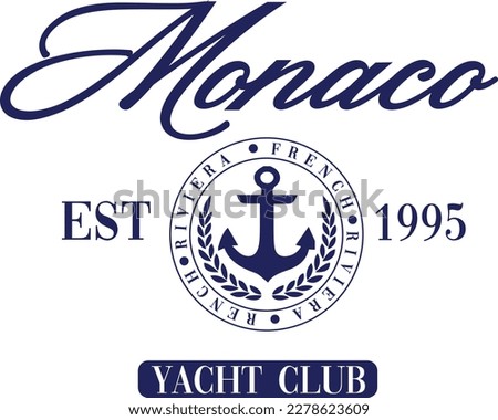 Yacht Sailor Club  sea Nautical Varsity College colleigiate teams sail health USA Trending Anchor fashion Graphic Tee t-shirt logo slogan graphic artwork typography  badge emblem crest Hamptons Monaco