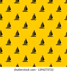 Yacht with sails pattern seamless vector repeat geometric yellow for any design