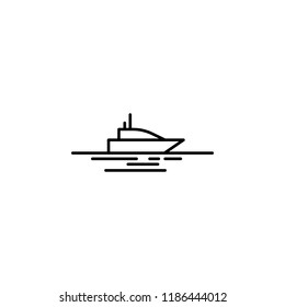 yacht in sea icon. Element of landscape icon for mobile concept and web apps. Thin line yacht in sea icon can be used for web and mobile