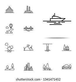 yacht in sea icon. Landspace icons universal set for web and mobile