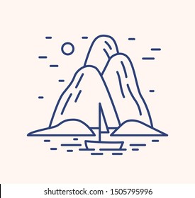 Boat Outline Vector Gorseller Stok Fotograflar Ve Vektorler