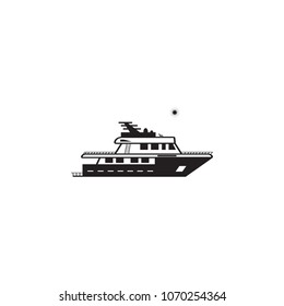 yacht at sea in sunny weather icon. Element of ship illustration. Premium quality graphic design icon. Signs and symbols collection icon for websites, web design, mobile app on white background