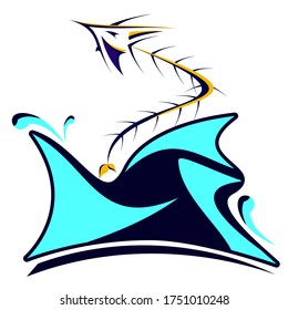 yacht in the sea vector