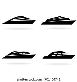 Yacht set, on white background, illustration, tribal