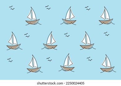yacht ship boat marine background texture vector illustration
