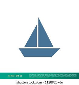 Yacht, Ship, Boat, Nautical Icon Vector Logo Template Illustration Design. Vector EPS 10.