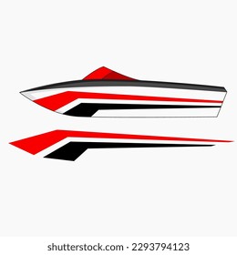 yacht ship decal sticker design vector. modern motor ship stickers