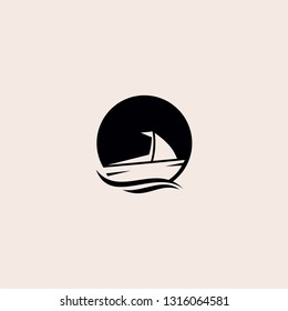 yacht ship logo design concept ship vector icon 