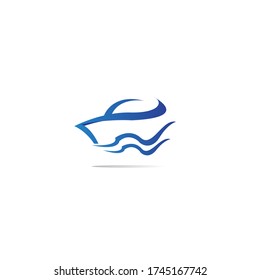 Yacht ship logo design template