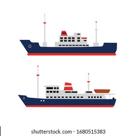 Yacht ship object. Pleasure vessel silhouette for creative creativity and computer design.