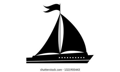Yacht ship silhouette icon. Element of ship icon. Premium quality graphic design icon. Signs and symbols collection icon for websites, web design, mobile app