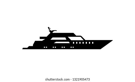 Yacht ship silhouette icon. Element of ship icon. Premium quality graphic design icon. Signs and symbols collection icon for websites, web design, mobile app