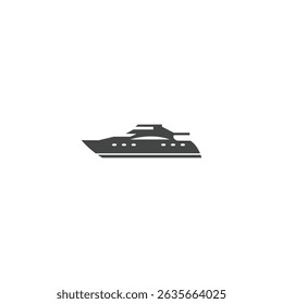 Yacht Ship silhouette Icon flat vector design
