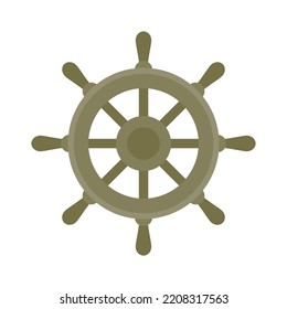 Yacht ship wheel icon. Flat illustration of Yacht ship wheel vector icon isolated on white background