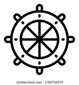 Yacht ship wheel icon. Outline yacht ship wheel vector icon for web design isolated on white background
