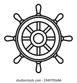 Yacht ship wheel icon. Outline Yacht ship wheel vector icon for web design isolated on white background