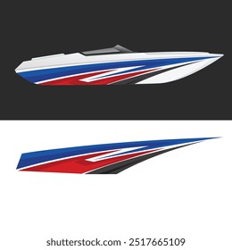 yacht ship wrapping sticker design vector. jet boat vinyl sticker
