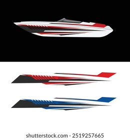 yacht ship wrapping sticker design vector. jet boat vinyl sticker
