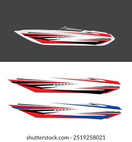 yacht ship wrapping sticker design vector. jet boat vinyl sticker

