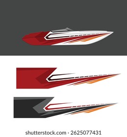 yacht ship wrapping sticker design vector. jet boat vinyl sticker
