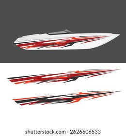 yacht ship wrapping sticker design vector. jet boat vinyl sticker
