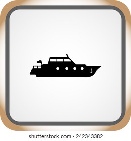 Yacht sign icon, vector illustration. Flat design style