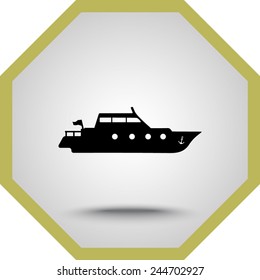 Yacht sign icon, vector illustration. Flat design style
