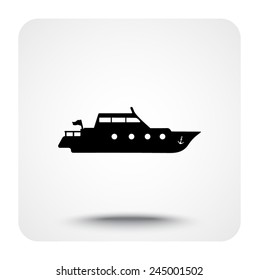 Yacht sign icon, vector illustration. Flat design style