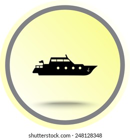 Yacht sign icon, vector illustration. Flat design style