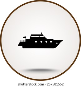 Yacht sign icon, vector illustration. Flat design style