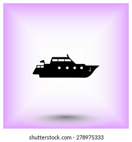 Yacht sign icon, vector illustration. Flat design style