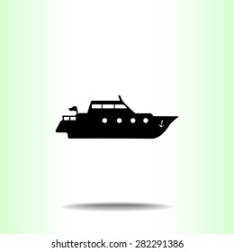 Yacht sign icon, vector illustration. Flat design style