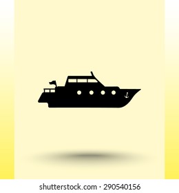 Yacht sign icon, vector illustration. Flat design style