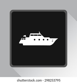 Yacht sign icon, vector illustration. Flat design style