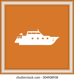 Yacht sign icon, vector illustration. Flat design style