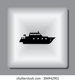 Yacht sign icon, vector illustration. Flat design style