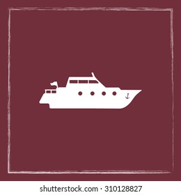 Yacht sign icon, vector illustration. Flat design style