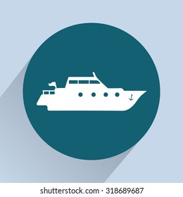 Yacht Sign Icon, Vector Illustration. Flat Design Style