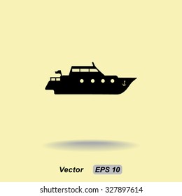 Yacht sign icon, vector illustration. Flat design style